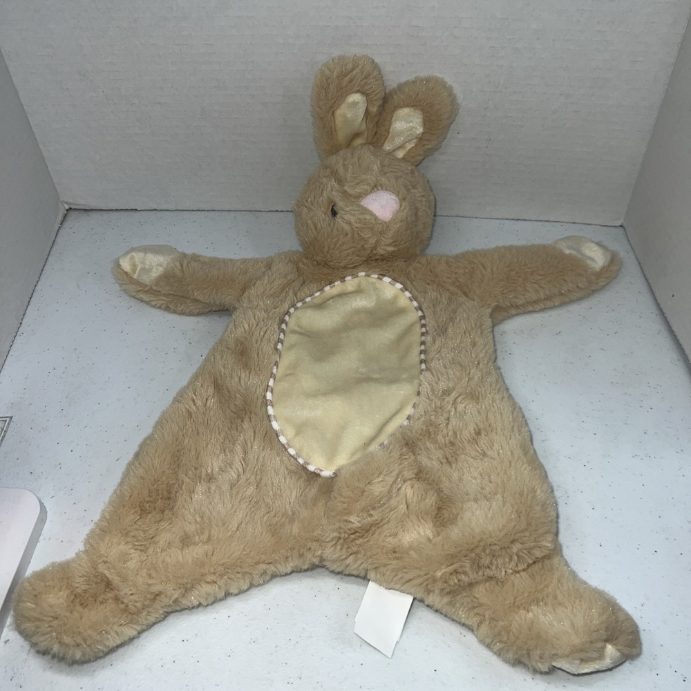 Kellytoy Brown Bunny Rabbit Lovey Security Blanket Stuffed Animal Plush Toy 19"